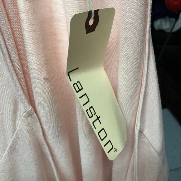 New Lanston Revolve Baby Pink Scoop Neck Tee Dress‎ Womens Medium Swing USA Made - Picture 4 of 14